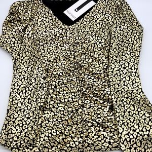NWT, Nine West from Nordstrom, Women's size Small, black with gold foil print